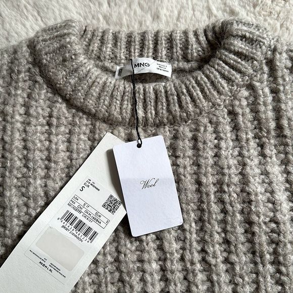 Mango Chunky Sweater Grey Size S - Picture 7 of 9